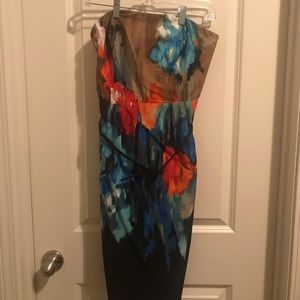 Anthropologie strapless dress with belt